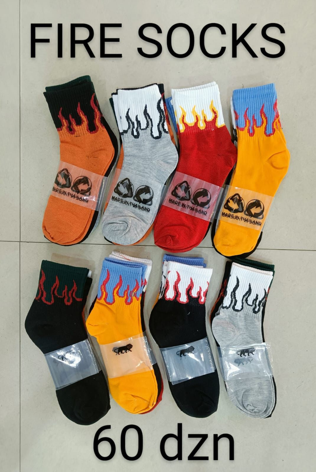 Fire Flame Crew Socks ā 3 Pairs Combo | Premium Streetwear Socks