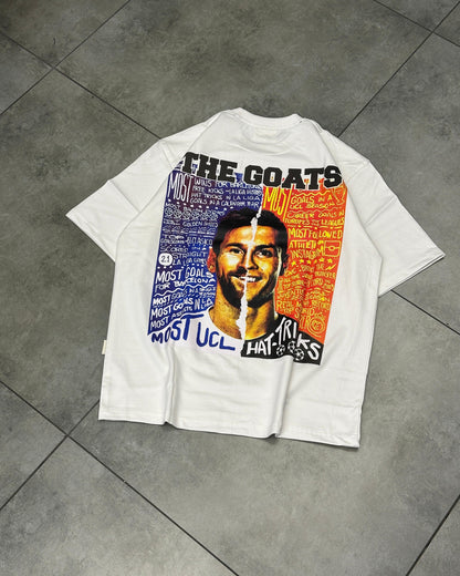 The GOATS - Messi Ronaldo Dropshoulder Tshirts